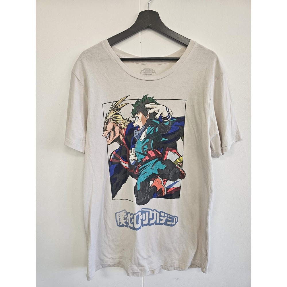 My Hero Academia‎ Shirt Mens XL White Izuku Midoriya All Might Anime Graphic Tee